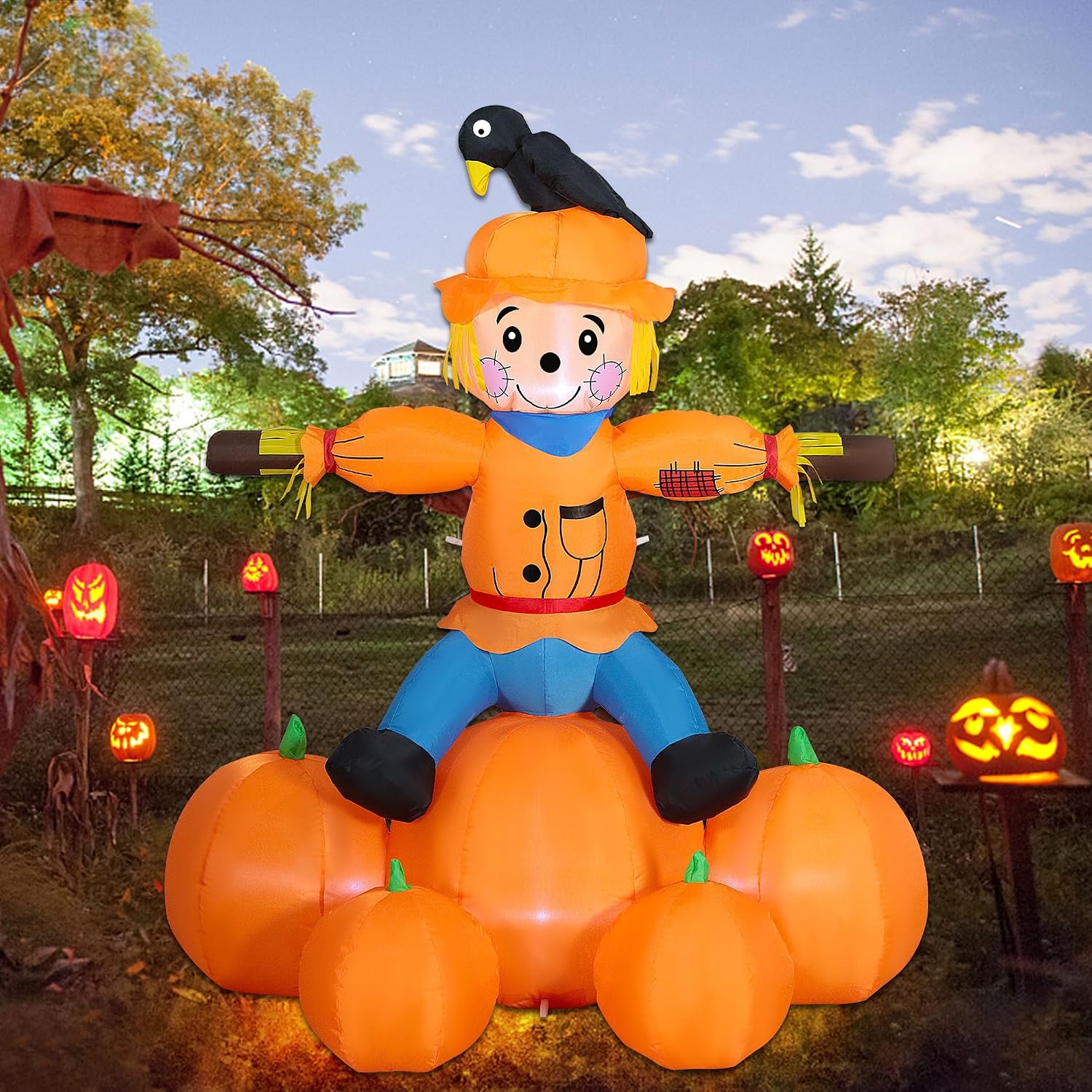 Lighting Decoration Stand - 5FT Fall Day Inflatable Decoration, Lighted