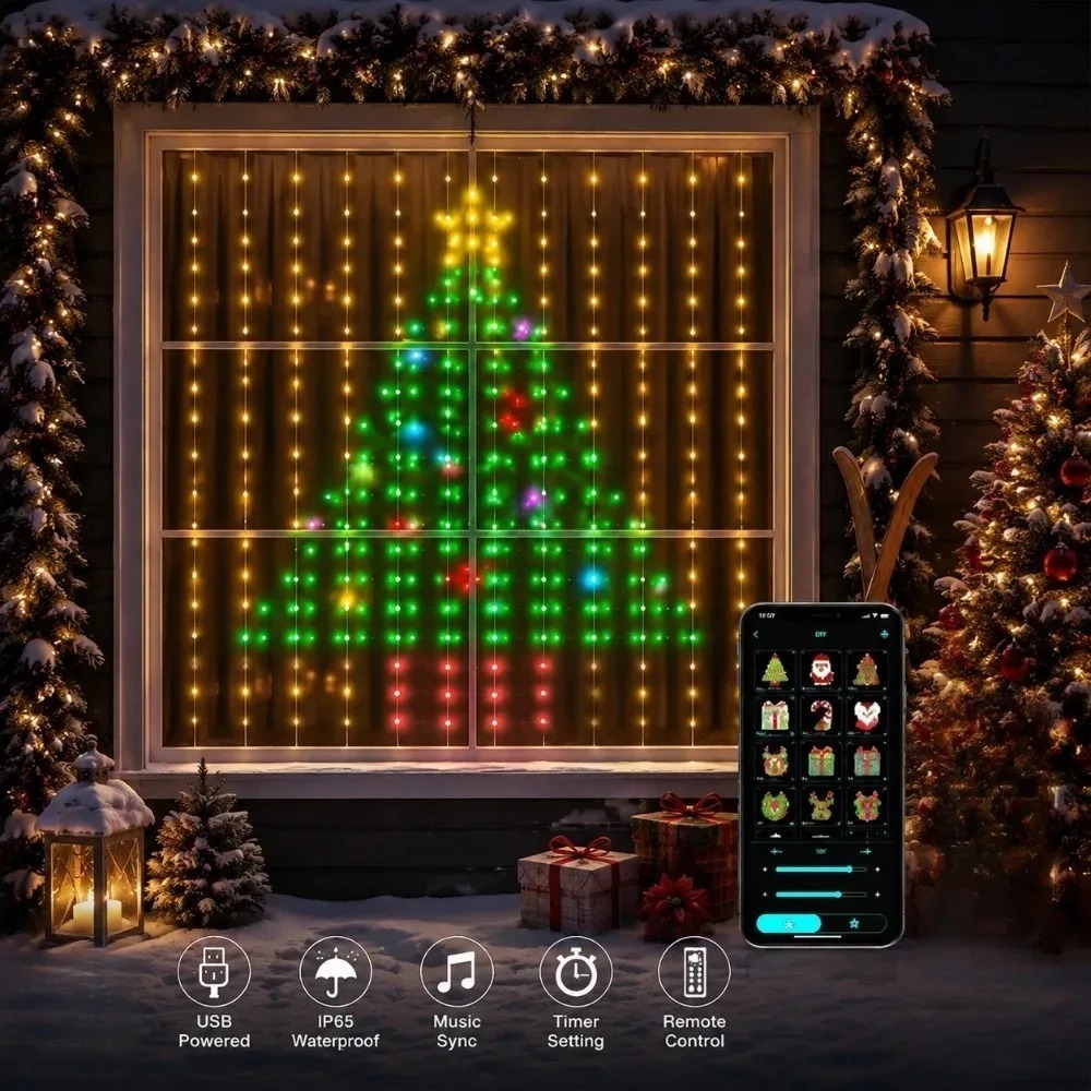 Fairy Light Curtain - LED Pixel Curtain Lights Bluetooth APP