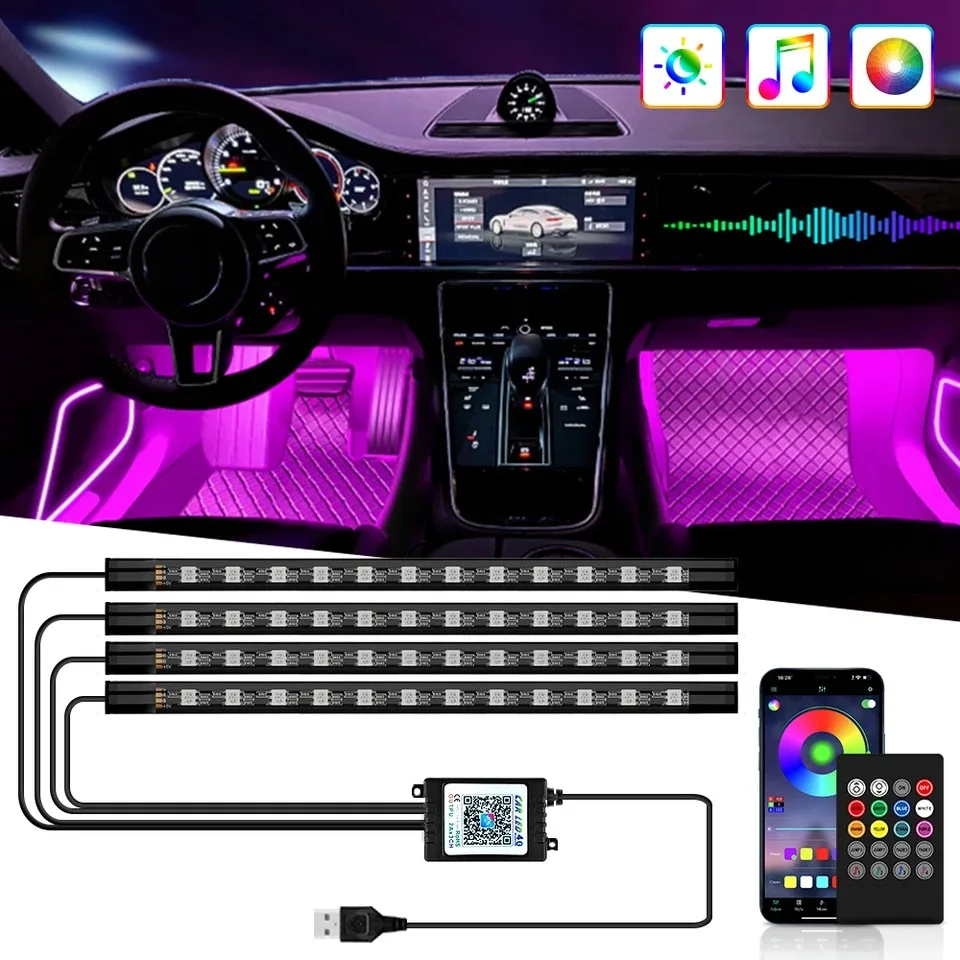 Universal 48 LED USB Car RGB A - огляд і ціна Lighting Bolt Decor