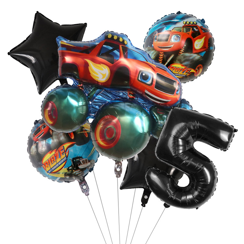 1set Blaze Monster Foil Balloo - огляд і ціна Lighting Mcqueen Birthday Decor
