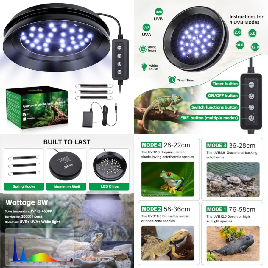 UVB Light for Reptiles with Di - огляд і ціна Gecko Lighting & Decor