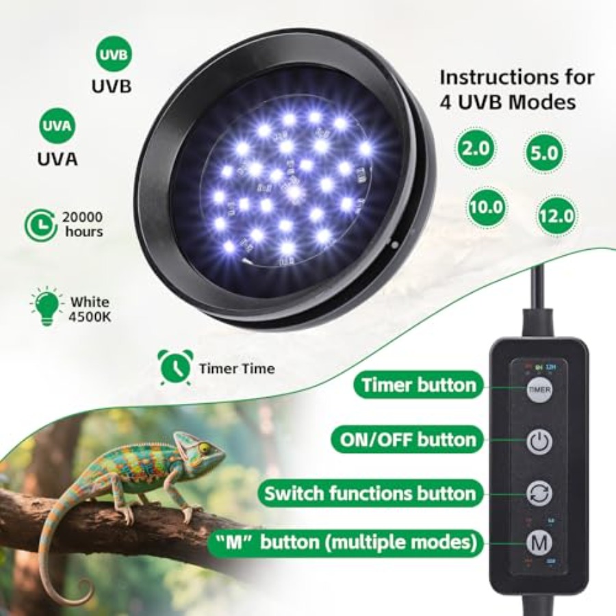 UVB Light for Reptiles with Di - огляд і ціна Gecko Lighting & Decor