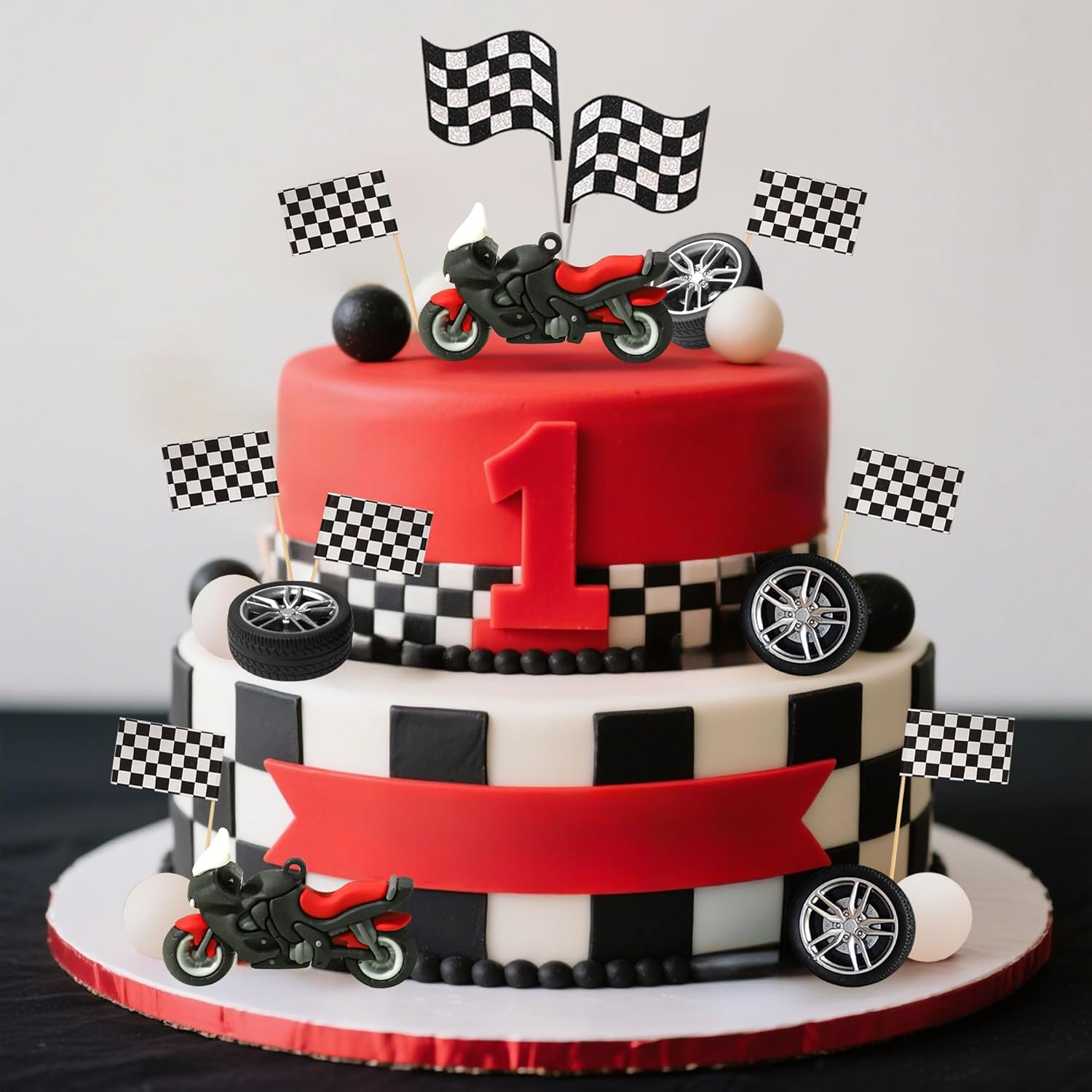23Pcs Motorcycle Cake Topper D - огляд і ціна Lighting Mcqueen Birthday Decor