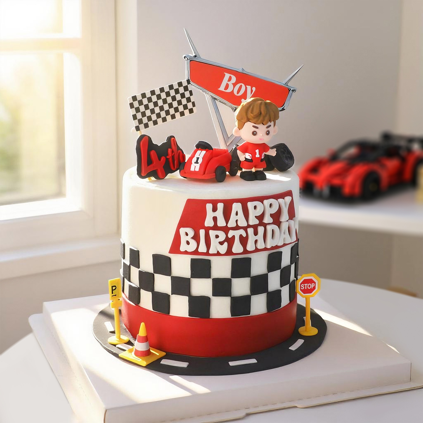 Soft Rubber F1 Racer Cake Topp - огляд і ціна Lighting Mcqueen Birthday Decor