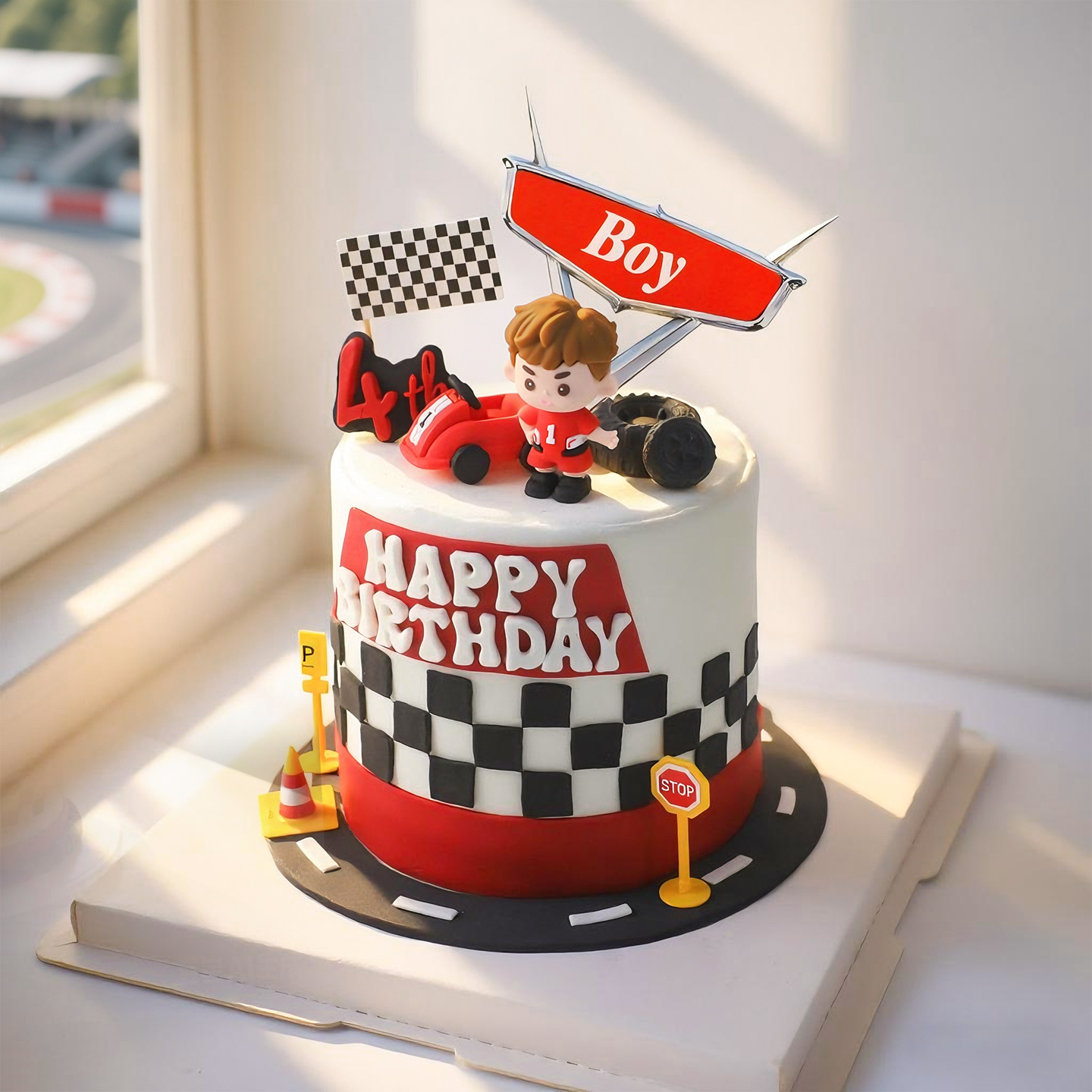 Cartoon Boy Birthday Cake Topp - огляд і ціна Lighting Mcqueen Birthday Decor