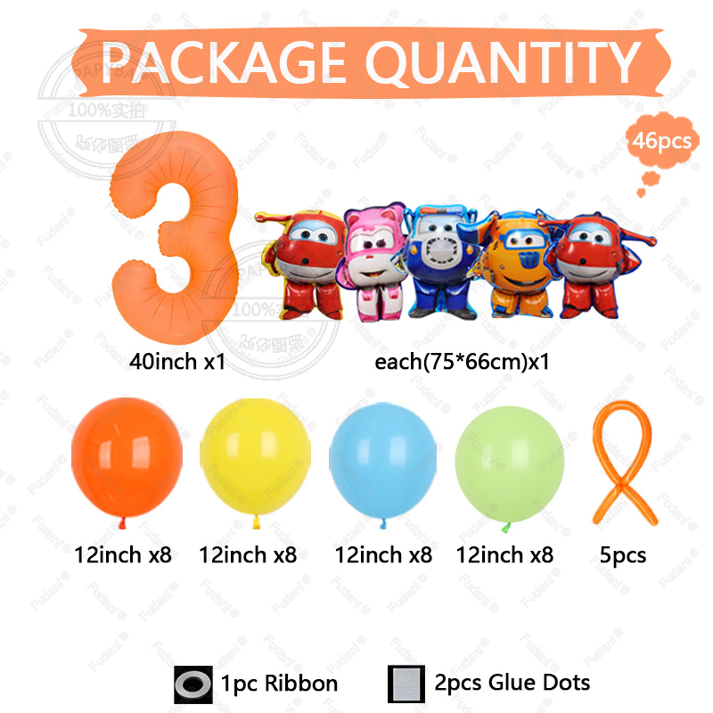 46pcs New Super Wings Aluminum - огляд і ціна Lighting Mcqueen Birthday Decor