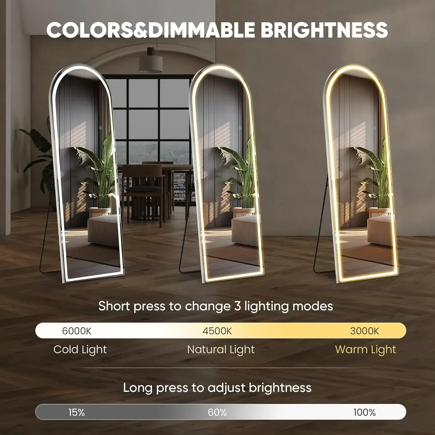 Full Body Wall Mirror with LED - огляд і ціна Lighting Decoration Stand