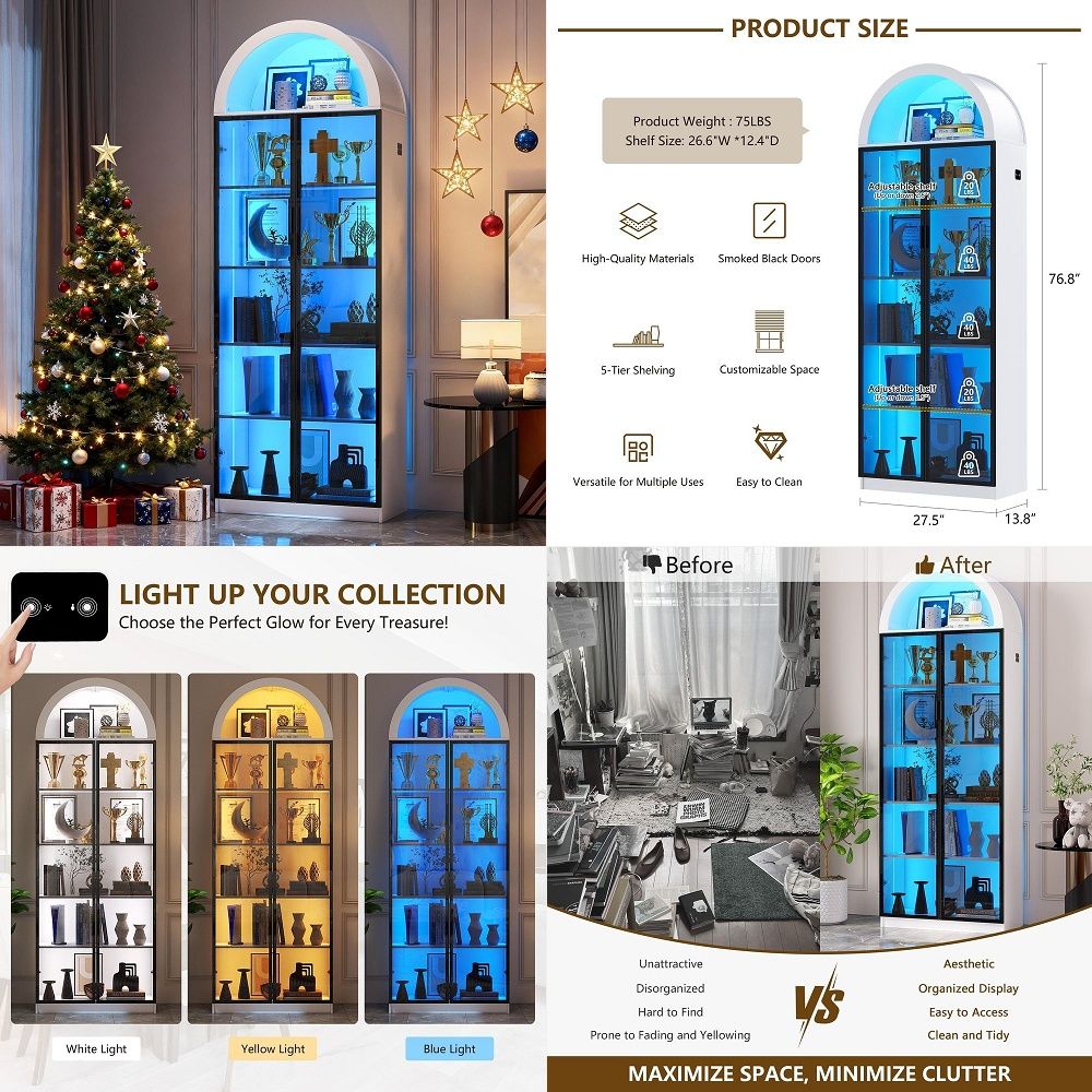 Display Cabinet with Doors and - огляд і ціна Lighting & Home Decor Studio