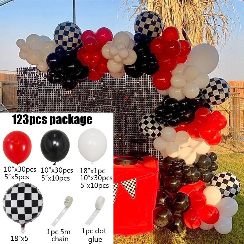 123pcs Racing Car Birthday Bal - огляд і ціна Lighting Mcqueen Birthday Decor